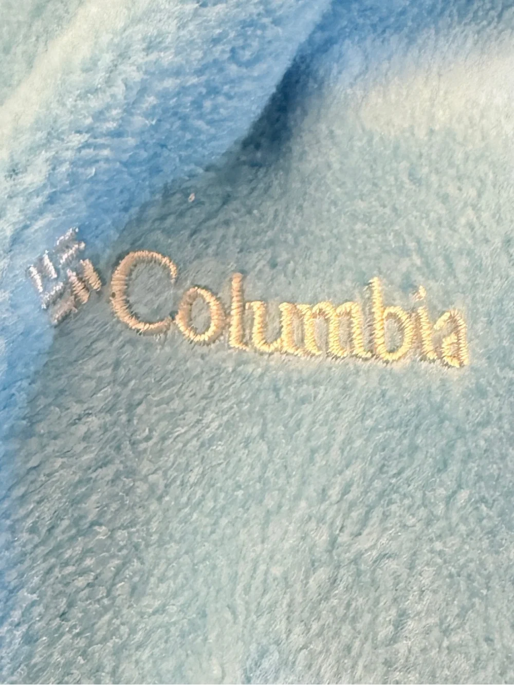 Columbia light blue‎ & gray fleece bunting snowsuit infant size 3-6 months Q